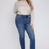 Plus Size High Rise Slim Straight Jeans, Vervet by Flying Monkey