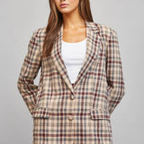 FATE - PLAID PATTERN TAILORED SINGLE BREASTED BLAZER