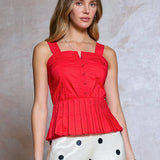 Current Air - Sleeveless Embroidered Peplum Top