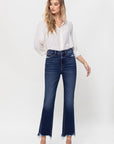 High Rise Distressed Hem Kick Flare Jeans, Vervet by Flying Monkey