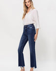 High Rise Distressed Hem Kick Flare Jeans, Vervet by Flying Monkey