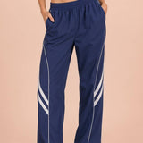 VERY J -Wide Leg Track Pants W/ Piping Detail
