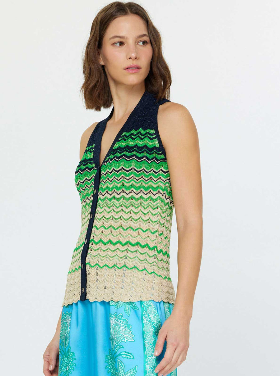 Current Air - Chevron Stripe Knit Vest