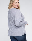 Ribbed Brushed Melange Sweater, Various Colors, Zenana