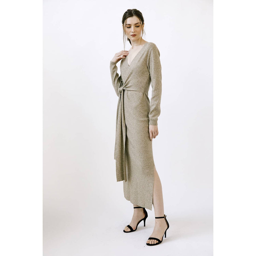 STORIA - HEATHERED KNIT MIDI DRESS