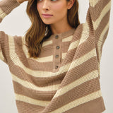 Be Cool - Henley Knit Sweater