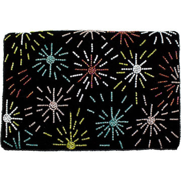 Pizzazz, Inc. - VELVET STARBURST BEADED CLUTCH