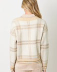 Mystree Plaid Sweater Cardigan