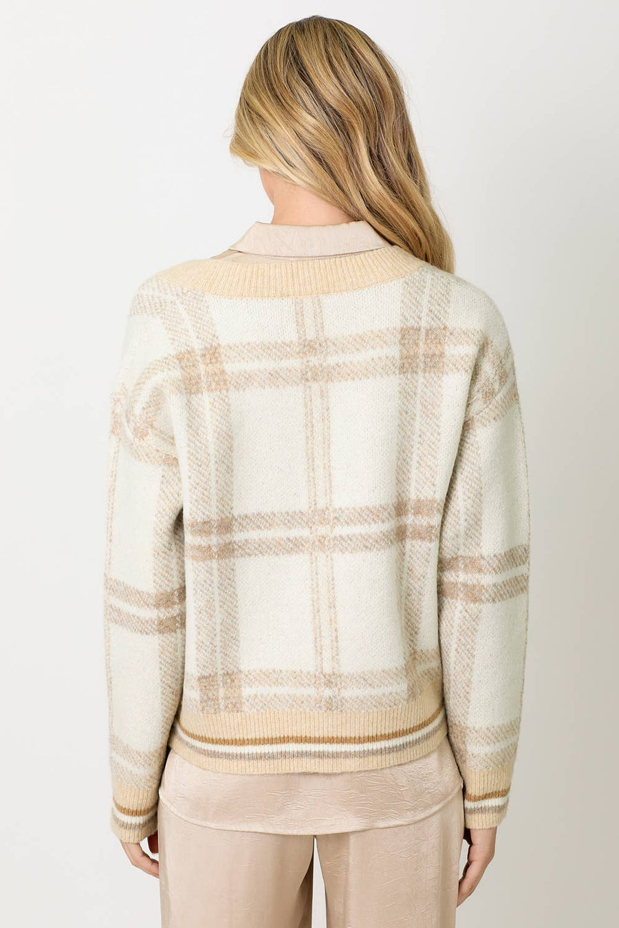 Mystree Plaid Sweater Cardigan