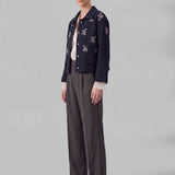 Current Air - Floral beaded Sweater Jacket
