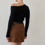 Crescent - Kaia Faux Suede Mini Skirt