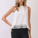 TCEC -Fringe Hem Sleeveless Top
