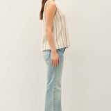 Be Cool - STRIPED GAUZE WOVEN TANK TOP