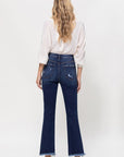 High Rise Distressed Hem Kick Flare Jeans, Vervet by Flying Monkey