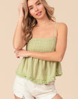 BiBi Fringed Hem Smocked Cami