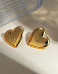 Stainless Steel Heart Stud Earrings