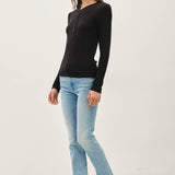 Be Cool - Modal Classic Ribbed Longsleeve Henley Basic Top
