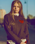 Q2 - Carbon grey sweater with red heart detail