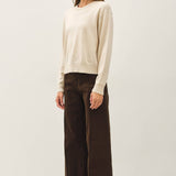 Be Cool - V-NOTCH STITCH CREW NECK SWEATER