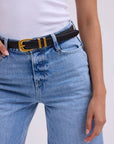 Most Wanted USA - Leather Belt with Metal Strap Holders