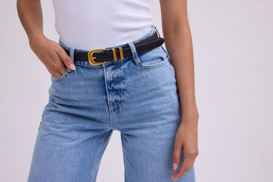 Most Wanted USA - Leather Belt with Metal Strap Holders