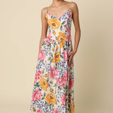 Olivaceous - Esther Floral Sleeveless Maxi Dress