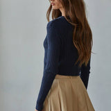 By Together Knit Cable Sweater Cotton Button Down Cardigan Top