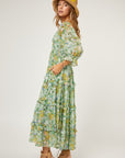 FLORAL CHIFFON MIDI DRESS, Davi & Dani