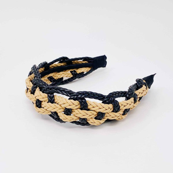 Vegan Leather Braided Headband, Ellison & Young