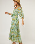 FLORAL CHIFFON MIDI DRESS, Davi & Dani