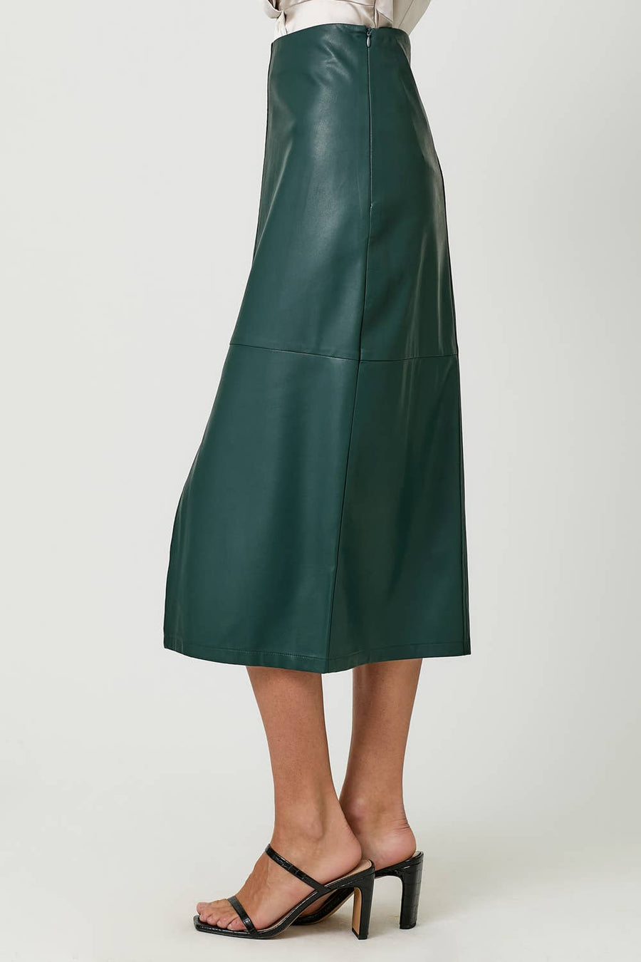 Mystree  Leather Midi Skirt