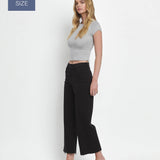 VERVET by FLYING MONKEY - PLUS SIZE HIGH RISE CROP WIDE LEG JEANS