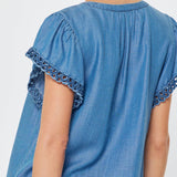 Current Air - Chambray Short Sleeve Blouse