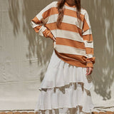 Striped Long Sleeve Sweater, By Together