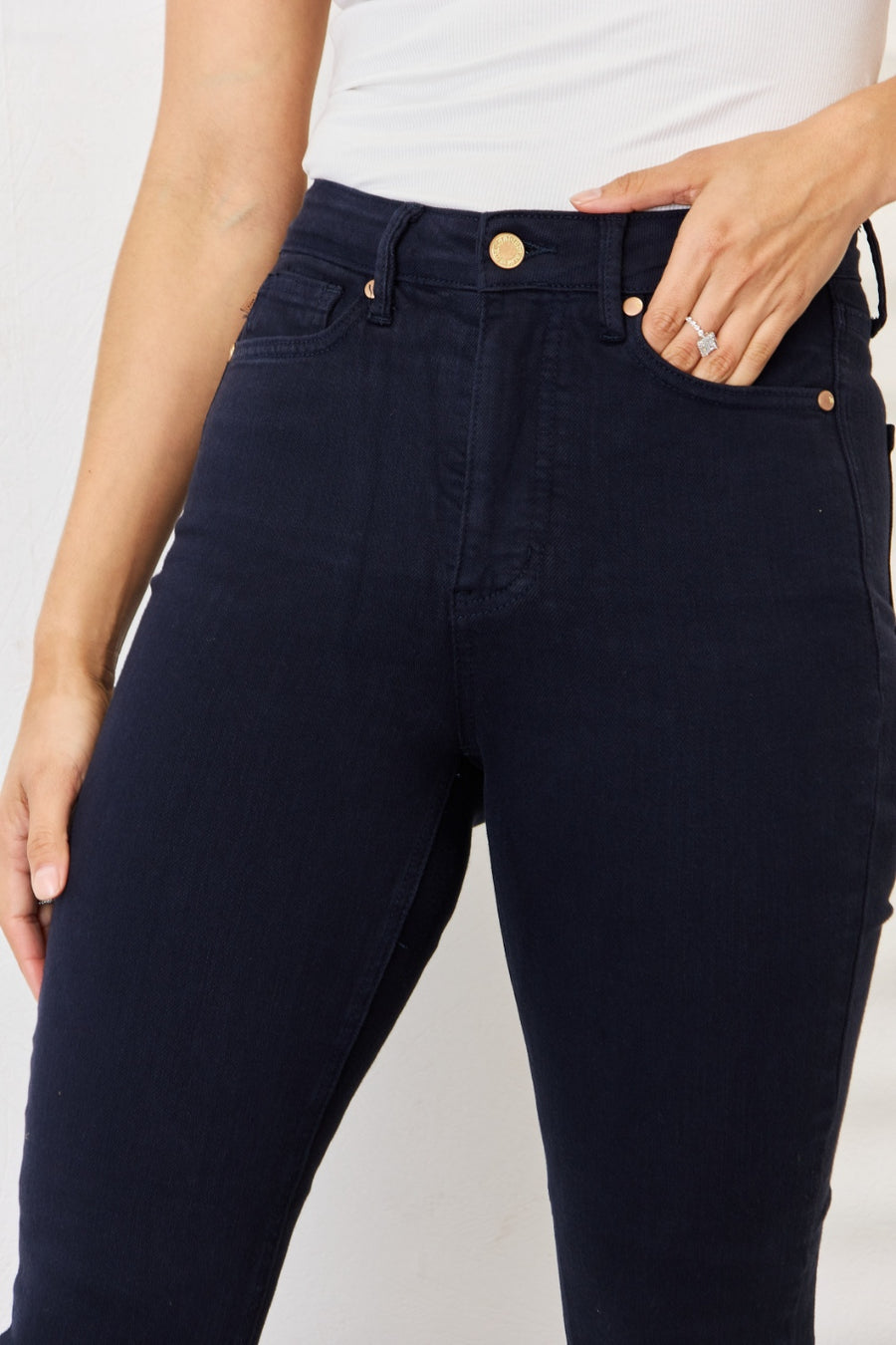 Judy Blue Garment Dyed Tummy Control Skinny Jeans (Plus size only)