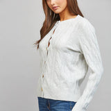 FATE - CABLE KNIT BUTTON CLOSURE CARDIGAN