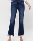 High Rise Distressed Hem Kick Flare Jeans, Vervet by Flying Monkey