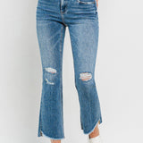 Vervet by Flying Monkey Mid Rise Distressed Cropped Flare Jeans (online only)