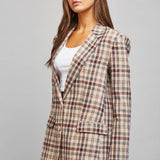 FATE - PLAID PATTERN TAILORED SINGLE BREASTED BLAZER