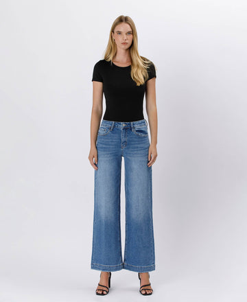 Lovervet by VERVET - HIGH RISE TROUSER WIDE JEANS LV1442