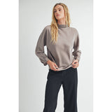 FUN2FUN - SATIN MOCK NECK BLOUSE