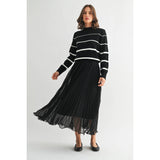 FUN2FUN - TEXTURE CHIFFON PLEATED MAXI SKIRT
