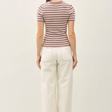 Be Cool - CLASSIC STRIPED CREWNECK SHORT SLEEVE SWEATER