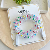 MODish Design Co - Beaded Phone Charger - Clear Rainbow