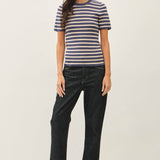 Be Cool - CLASSIC STRIPED CREWNECK SHORT SLEEVE SWEATER