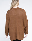 Ribbed Knit Open Front Cardigan (Various Colors), eesome (Plus Only)