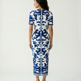 Boho Brown - Confident Jacquard Bodycon Maxi Dress
