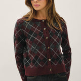 Be Cool - Wool Blend Argyle Cardigan