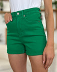 Judy Blue Tummy Control Garment Dyed Denim Shorts