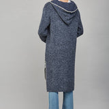 Whipstitch Edge Hooded Knit Cardigan, FATE
